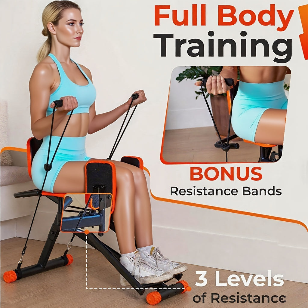 Hip Abduction Trainer for Home Glute and Thigh Workouts with Two Pull Ropes and 2 Adjustable Resistance Levels