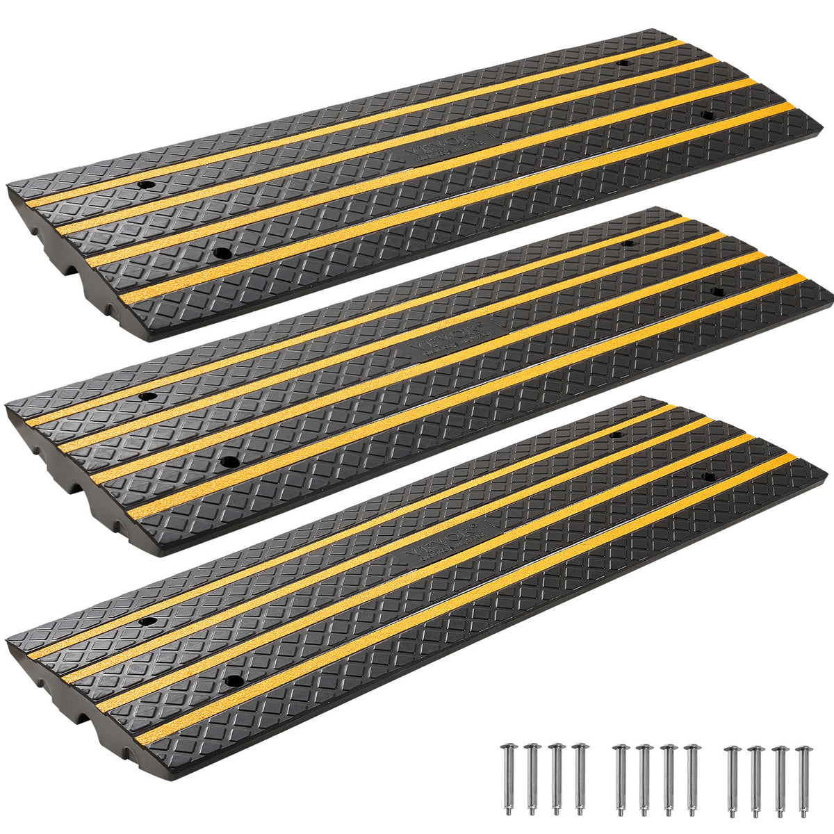 Driveway Curb Ramp for Garages and Street Steps, VEVOR Rubber Design with 2.6-Inch RiseTMTMTMTMTMTM