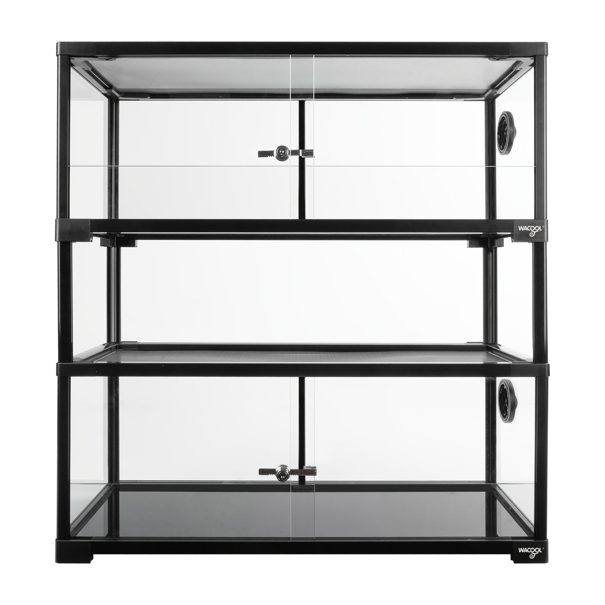 WACOOL Double Stacked Reptile Tank, 30" X 12" X 12" Tall Reptile Terrarium, Front Opening, Full Vision, Knock Down, 2 Pack 20 Gallon Glass Cage for Reptile, Bearded Dragon, Lizard, Snake, Gecko