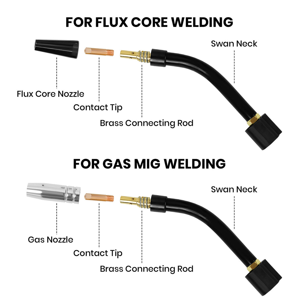 MIG Welder 3 In 1 MIG/ARC/Lift TIG Welder With 24pcs 14AK MIG Welding Accessories, 110V 140A Smart LCD MIG-140S Welding Machine with TIG Torch, ARC Force, IGBT Inverter, Automatic Wire Feeding, Stable Arc, Intelligent Cooling and Overload Protection, Perf
