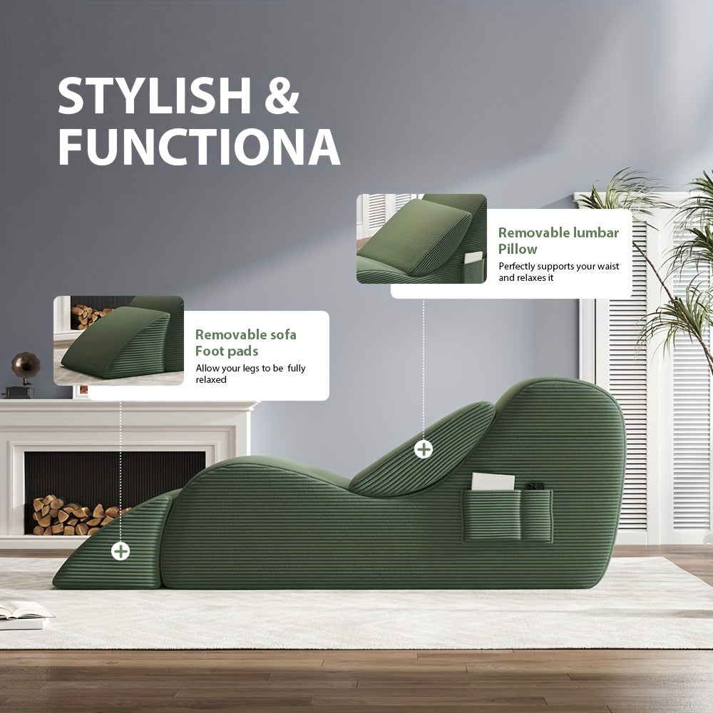 Multi-Functional Yoga, Stretching And Relaxation Curved Sofa Chair - Adult Ergonomic Design, with Adjustable Headrest, Non-Slip Bottom Yoga Chair, Suitable for Bedroom, Living Room And Indoor Furniture
