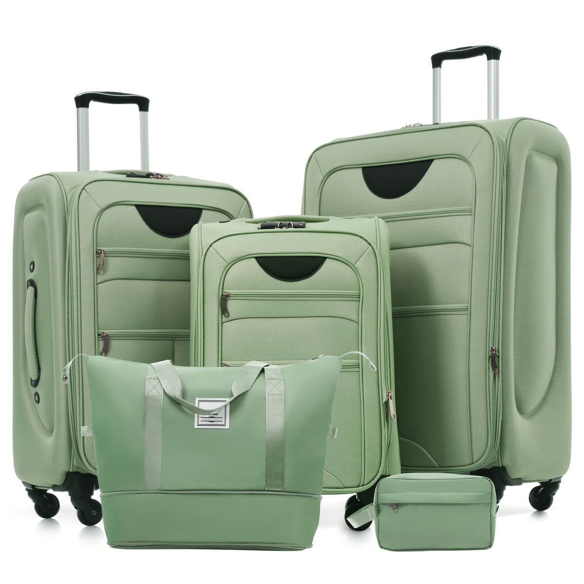 Suitcase Set Softside 3pcs Expandable Luggage with TSA Lock Spinner Wheels Lightweight Upright Luggage with Travel Bag, 22/ 26/ 30 IN