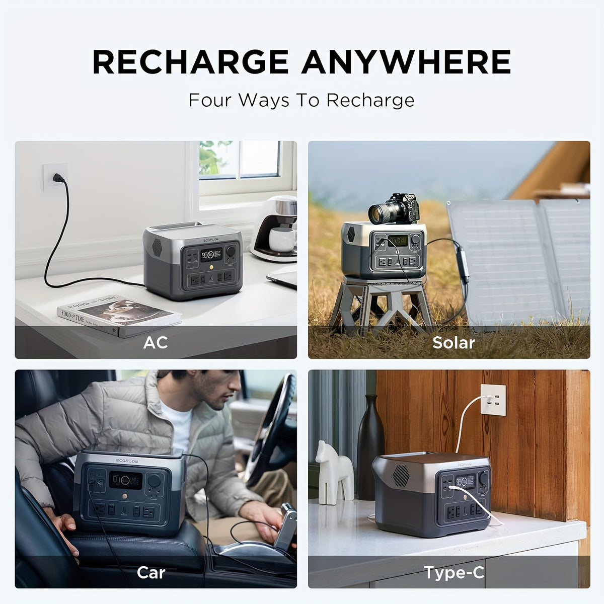 EcoFlow RIVER 2 Max 500 Portable Power Station, 499Wh LFP Battery Power Refurbished