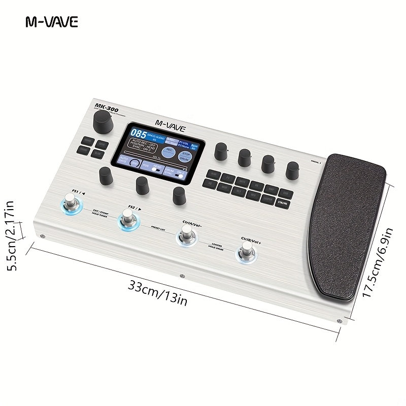 M-VAVE MK-300 Electric Guitar Comprehensive Effect Device, Accompaniment Loop, Analog Speaker And Sound Card Equipment, Bass Phrase Loop Drum Machine
