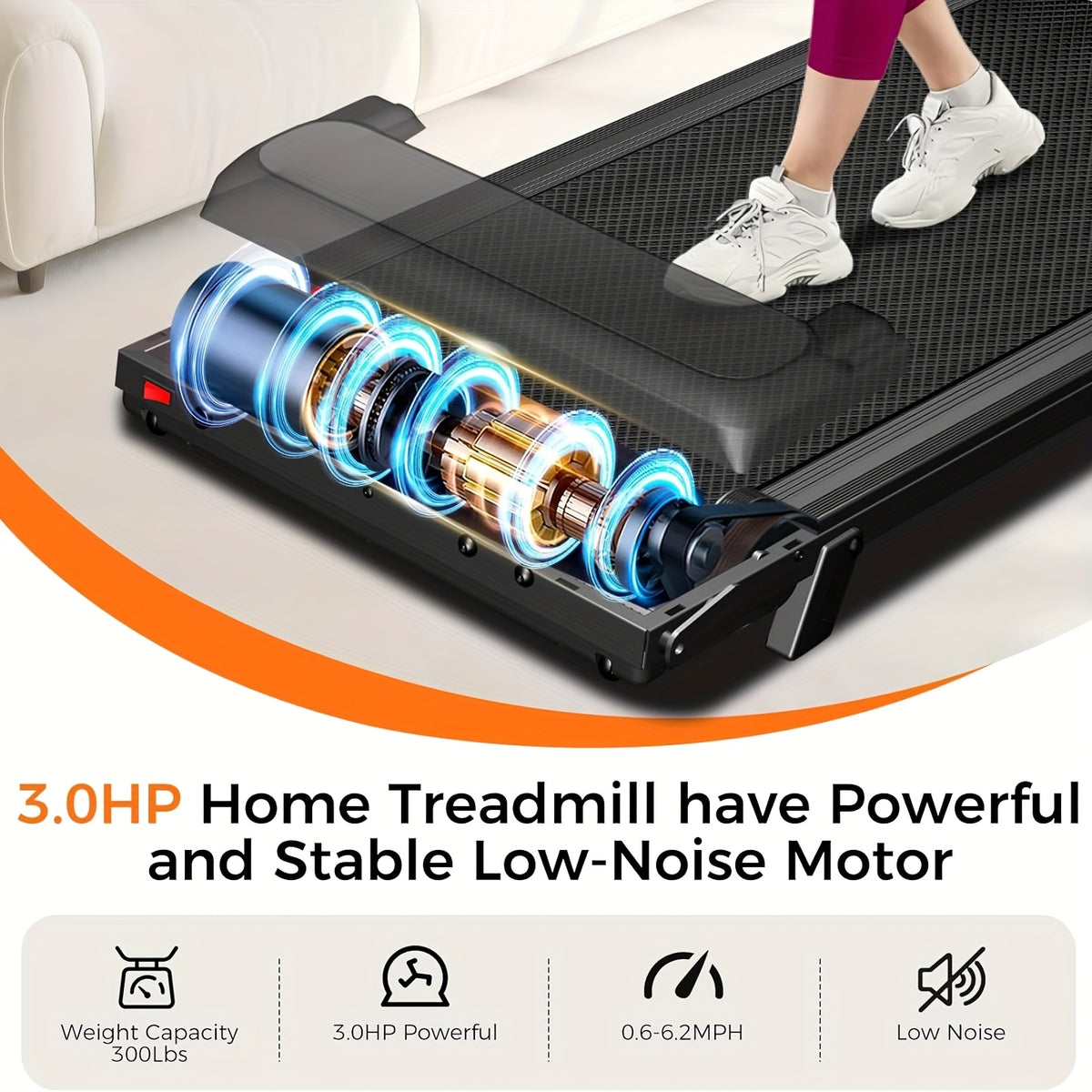 3-in-1 Treadmill with 14% Incline, Portable Treadmills for Home with Handle, Foldable Treadmills with 300 Lbs Weight Capacity, 3.0HP Quiet Walking Pad Treadmill