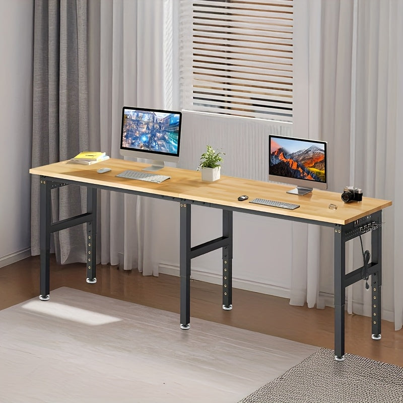 96"84"72"60"48"Adjustable Height Workbench with Power Outlet & Pegboard, 28"-40"Height Heavy Duty Solid Wood Work Table with 2000 to 5000 LBS Load Capacity for Garage, Shop, Office, Home