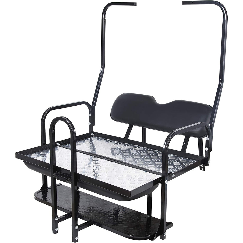 For 1982-2000 Club Car DS Golf Cart Flip Folding Rear Back Seat Kit w Grab Bar