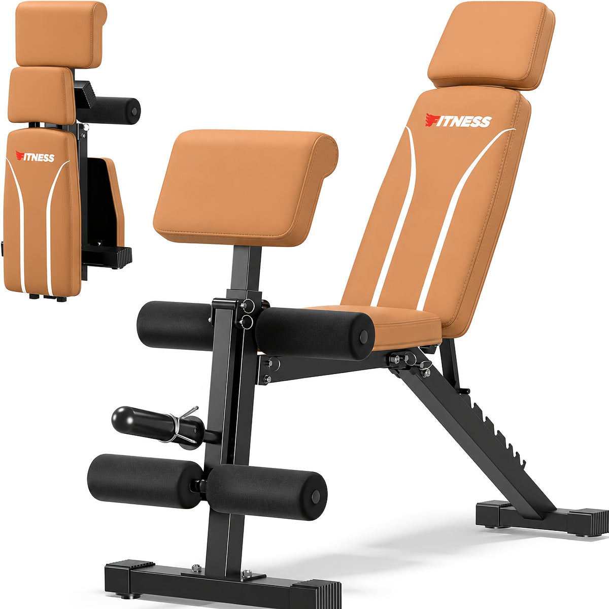 Adjustable Weight Bench Set, 16-in-1 Home Strength Station with Leg Developer and Lat Pulldown