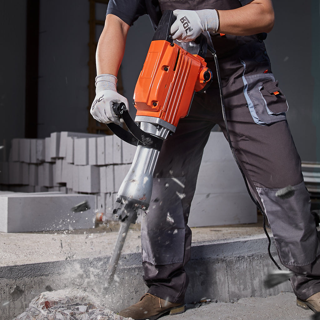 VEVOR Demolition Jack Hammer, 2200W Electric Jackhammer Heavy Duty, 1350 BPM Concrete Breaker, 2pcs Chisels Bit Chipping with Case
