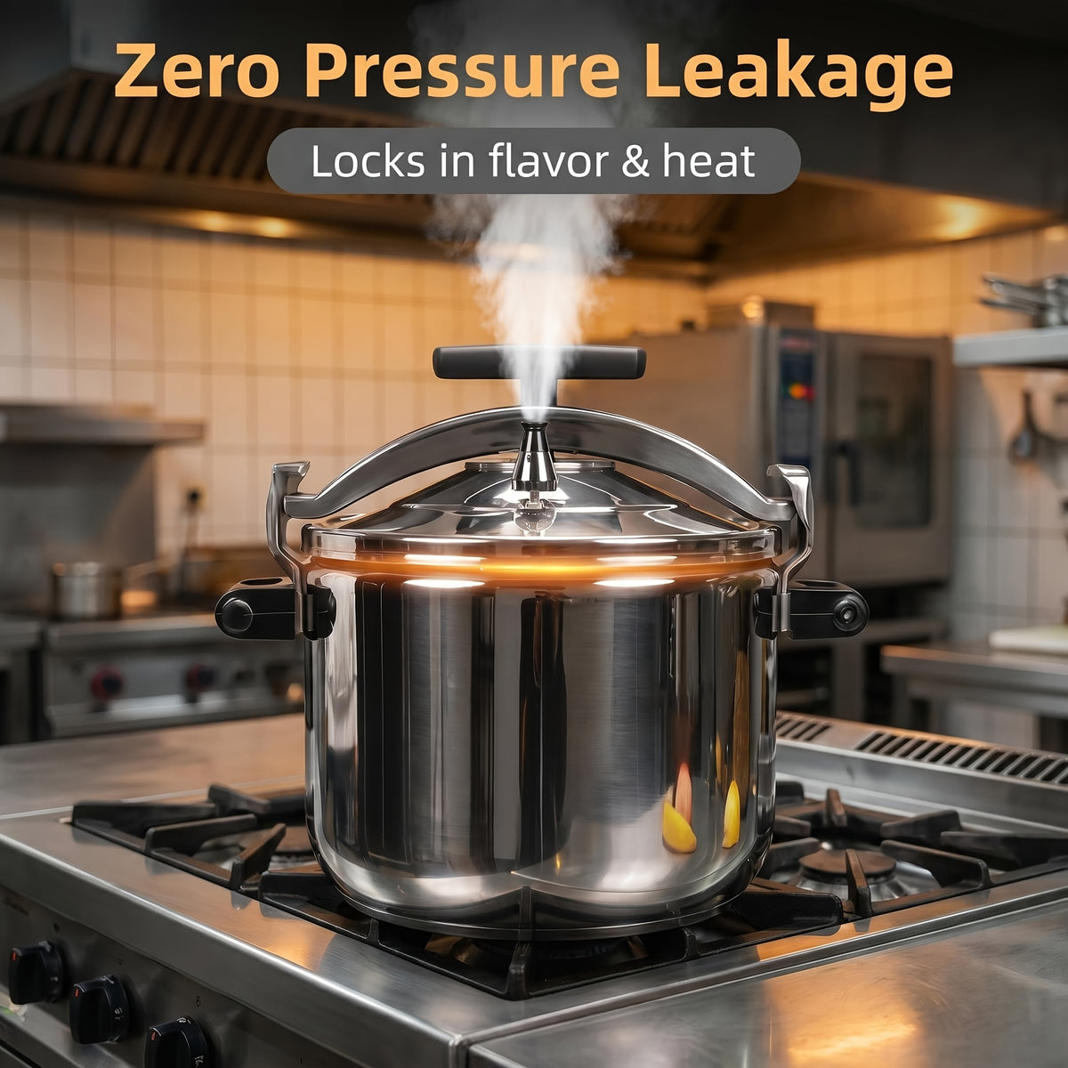 Commercial 26.5 Qt Stainless Steel Pressure Cooker -for Restaurant & Hotel Kitchens, Induction/Gas