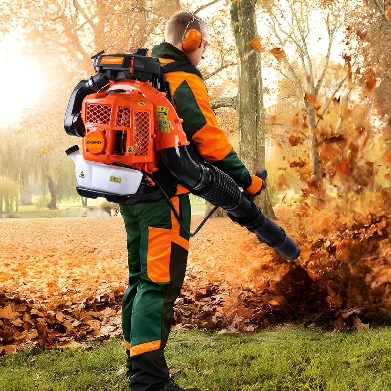 80Cc Gasoline Backpack Snow Blower/Leaf Blower, Gasoline Leaf Blower, Equipped with a Large Two-Stage Air Filter, Powerful Gasoline Snow Blower Is Suitable for Clearing Snow, Debris, Yards, Lawns, And Driveways. A Great Christmas Gift Option