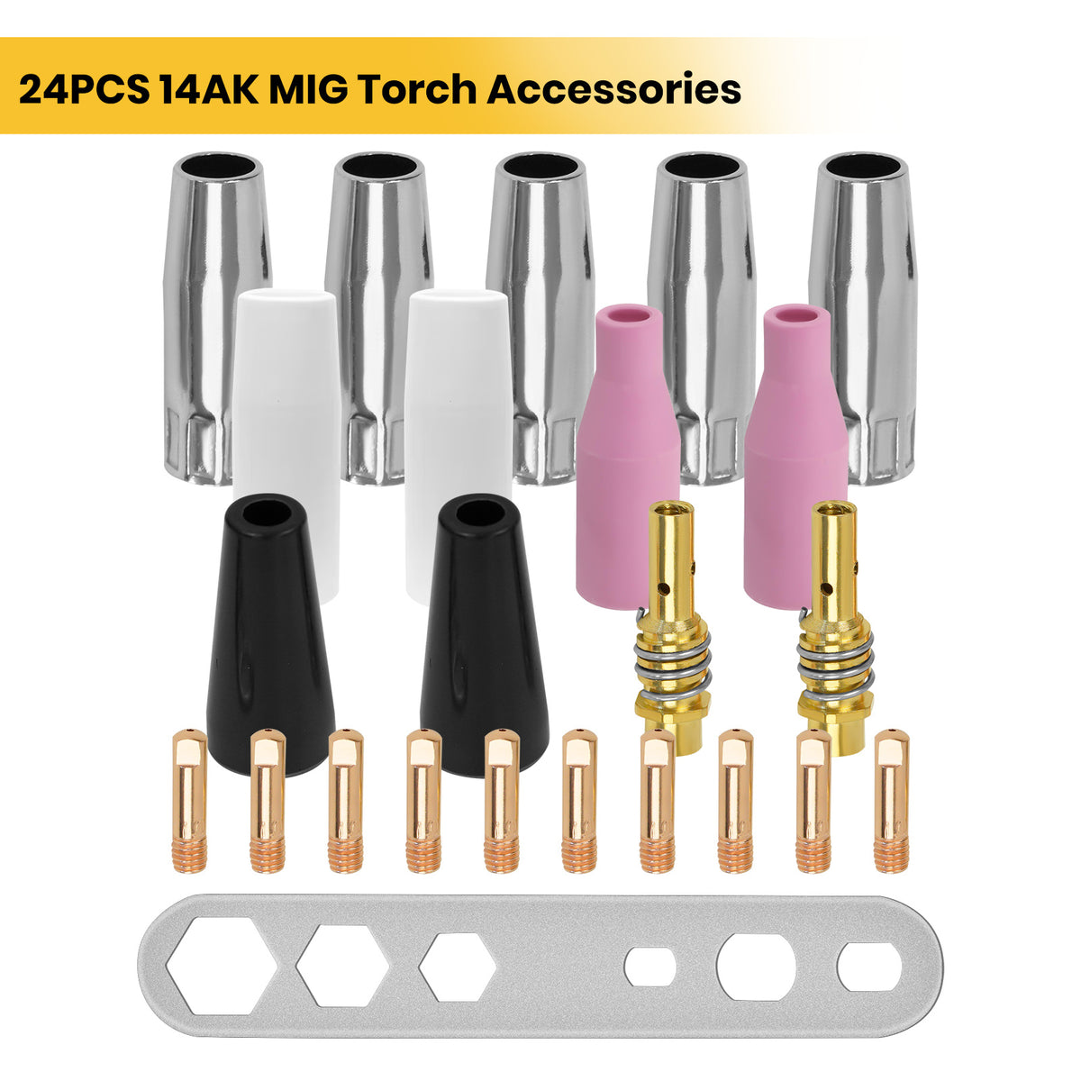 MIG Welder 3 In 1 MIG/ARC/Lift TIG Welder With 24pcs 14AK MIG Welding Accessories, 110V 140A Smart LCD MIG-140S Welding Machine with TIG Torch, ARC Force, IGBT Inverter, Automatic Wire Feeding, Stable Arc, Intelligent Cooling and Overload Protection, Perf