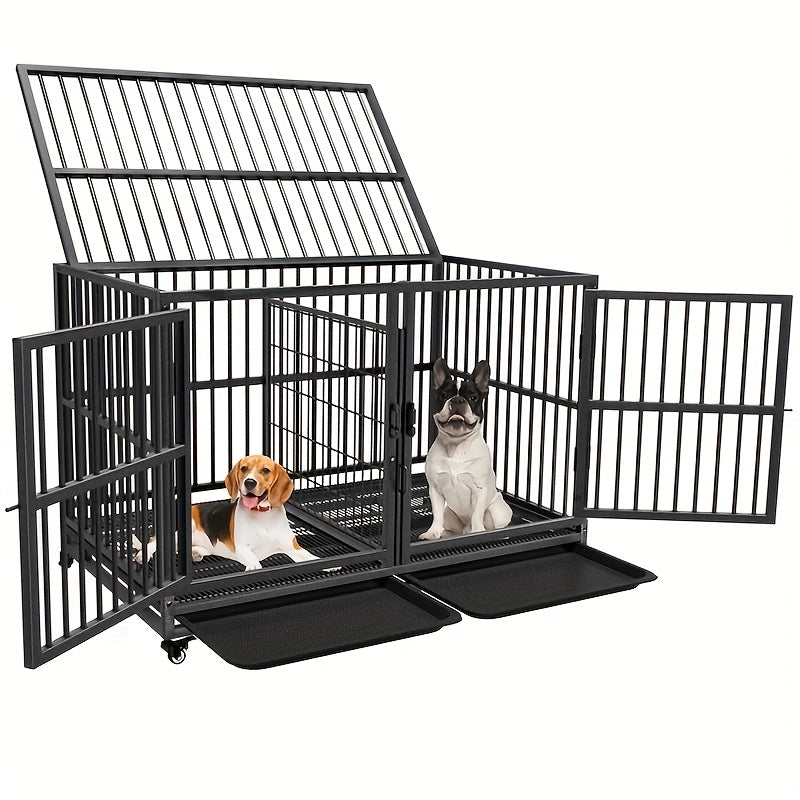 Outdoor Indoor Heavy Duty Dog House Sun Protection And Rain Durable 6.2ftx4ftX4.5ft Metal Dog House with Top Fence, Outdoor Large Dog Cage Puppy Keep with Top Dog House with Top Courtyard Dog Cage