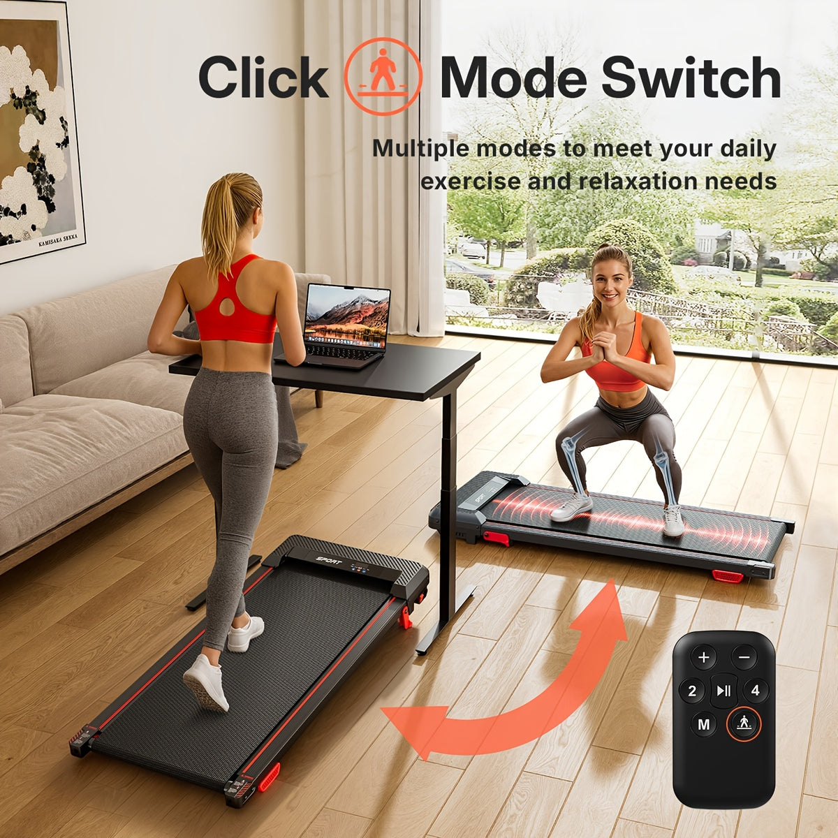 Walking Pad 4in 1 for Walking And Jogging, Under Desk Treadmill for Home Office, Portable Walking Pad Treadmill Under Desk, Desk Treadmill In LED Display, Best for Christmas, Perfect for Thanksgiving