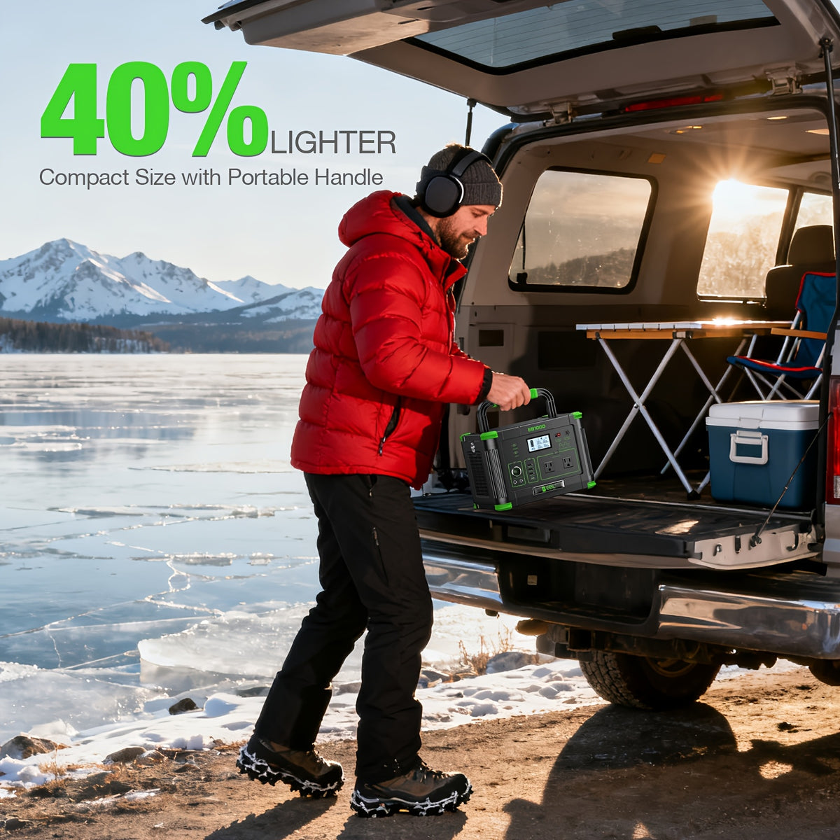 1000W Portable Power Station, Solar Generator 999Wh (Peak 2000W), Power Station with 110V Pure Sine Wave AC Outlet, Digital Display, PD 60W USB-C Fast Charging, Backup Battery for Home Emergency, Outdoor Camping, Road Trips