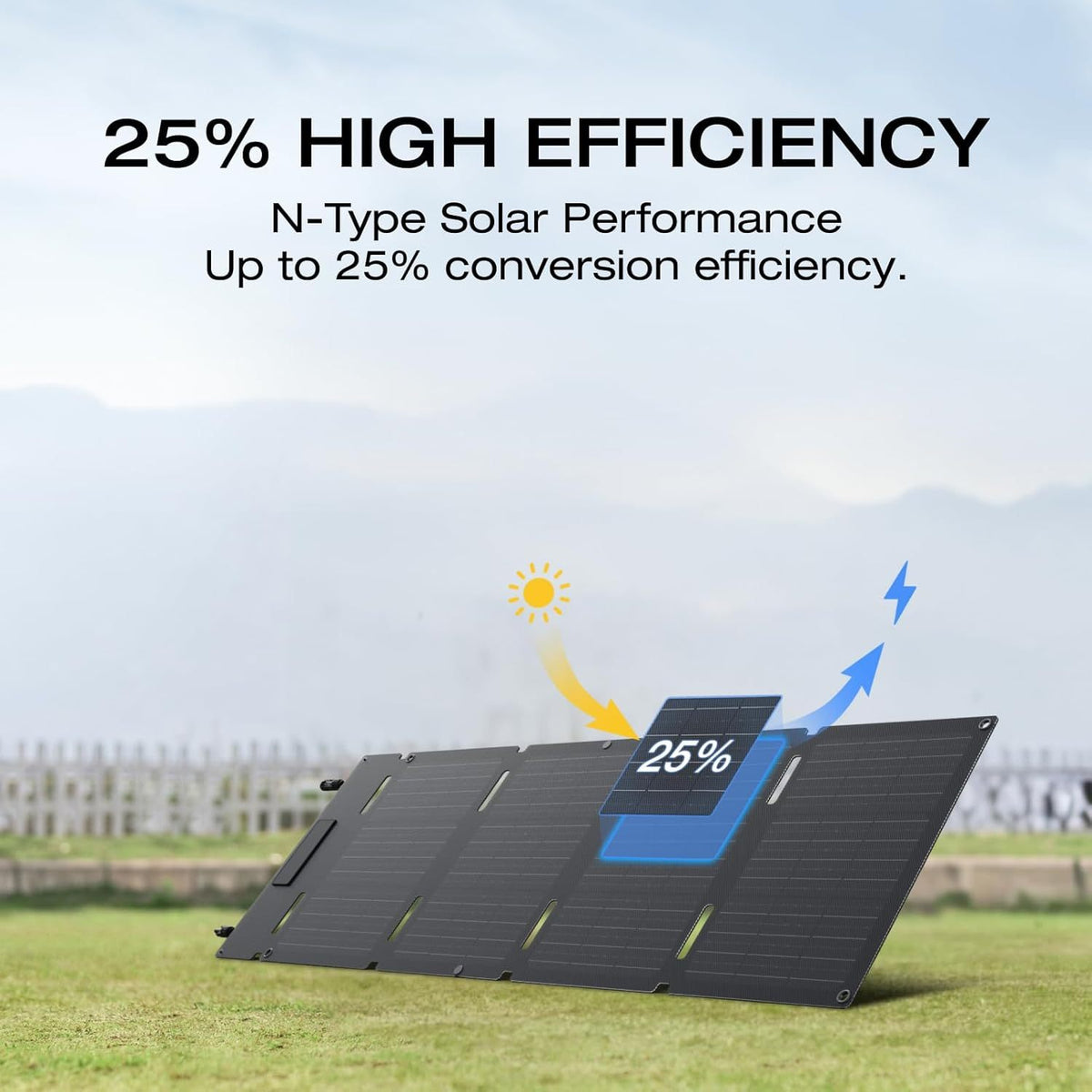 EcoFlow 45W/60W110W/160W/220W Portable Solar Panel, Foldable with Carry Case, High 23 Efficiency, Design for Camping, RVs, or Backyard Use