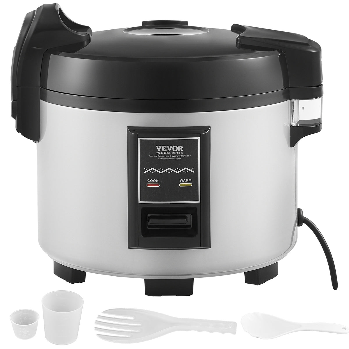 VEVOR Commercial Rice Cooker, 9.51Qt/45 Cups/13.74Qt/60 Cups / 15.85 Qt / 70-Cup Cooked Rice, Large Rice Cooker and Warmer with Nonstick Inner Pot, Fast Cooking and 12-Hour Keep Warm, with Rice Cup and Paddle, for Restaurant