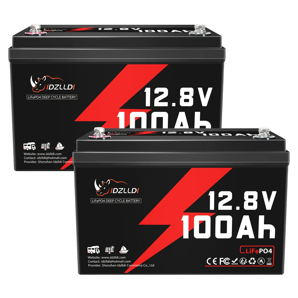 LiFePO4 Lithium Battery | 12V 100Ah/100Ah * 2, 100A BMS, 1280Wh Power Output, Suitable for RV, Solar Energy, Off Grid Systems, And Home Energy Storage