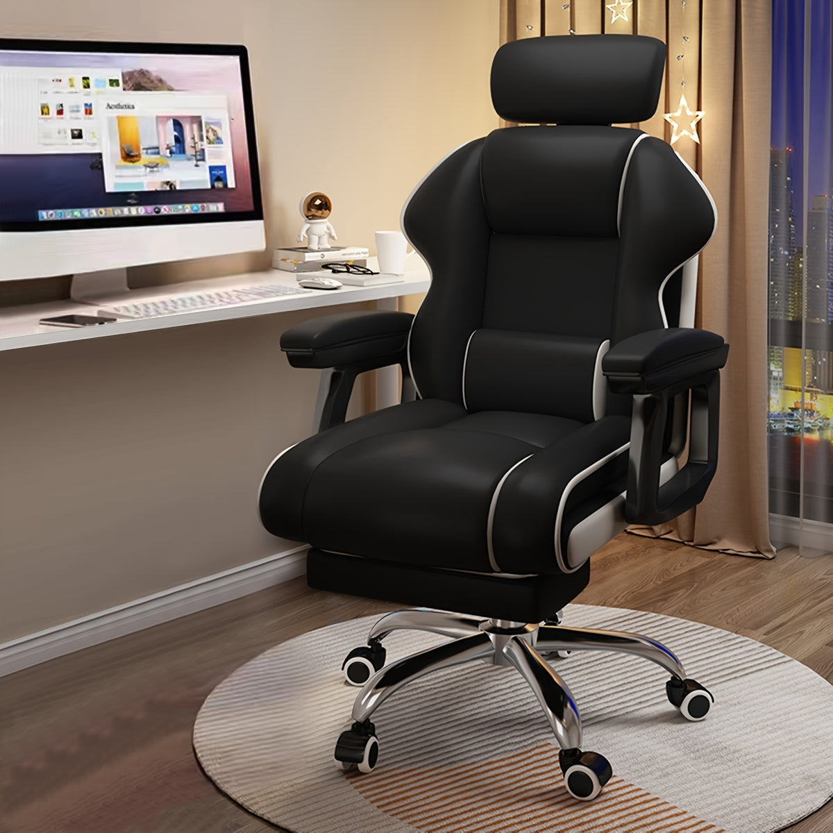 Advanced Computer Chair Home Desk Chair Ergonomic Height Adjustable Chair, Long Chair Armrest-advanced Office Chair Adjustable Height