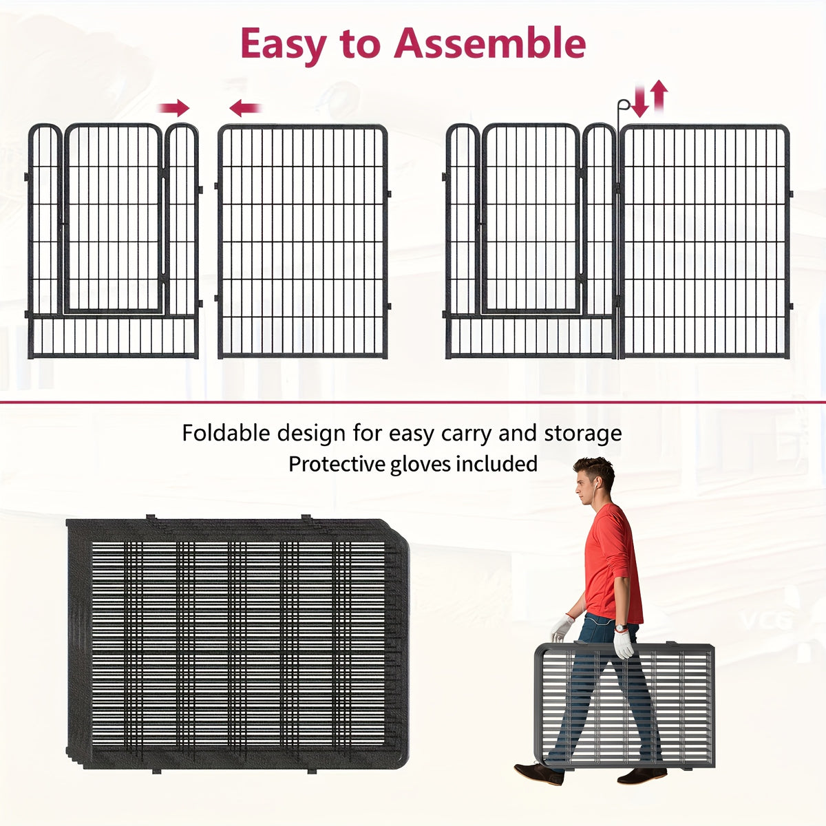 24/20/14/10 Panels Dog Playpen Outdoor, Indoor Pen for Large/Medium/Small Dogs Animals Heavy Duty Pet Exercise Pen for Puppy/Rabbit Portable Dog Fence for RV Camping Garden Yard