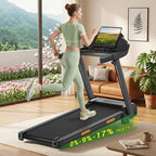 4-in-1 17% Incline Folding Treadmill for Home, 3.0HP Quiet Motor, 300 Lbs Capacity, 7-Layer Shock Absorption with Handrails