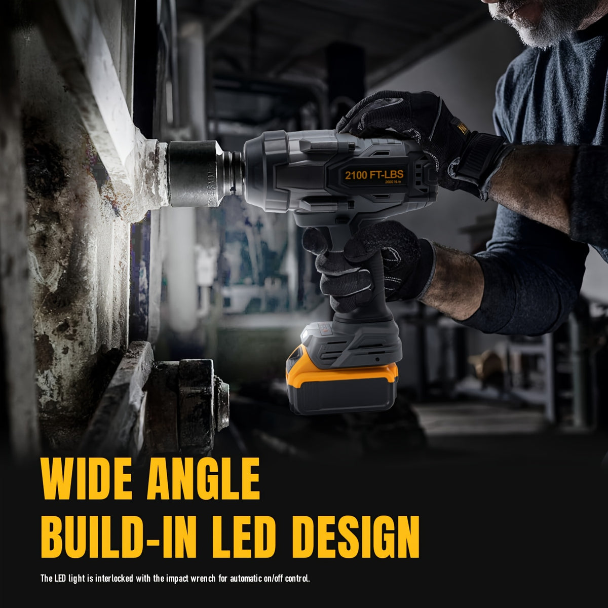 1700/2100 Ft-Lbs Cordless Impact Wrench, 3/4 Inch Electric Impact Gun, Compatible with Dewalt 20V MAX Battery, Brushless Constant High Torque Impact Driver with 3 Speed, Tool Solely (No Battery Included)