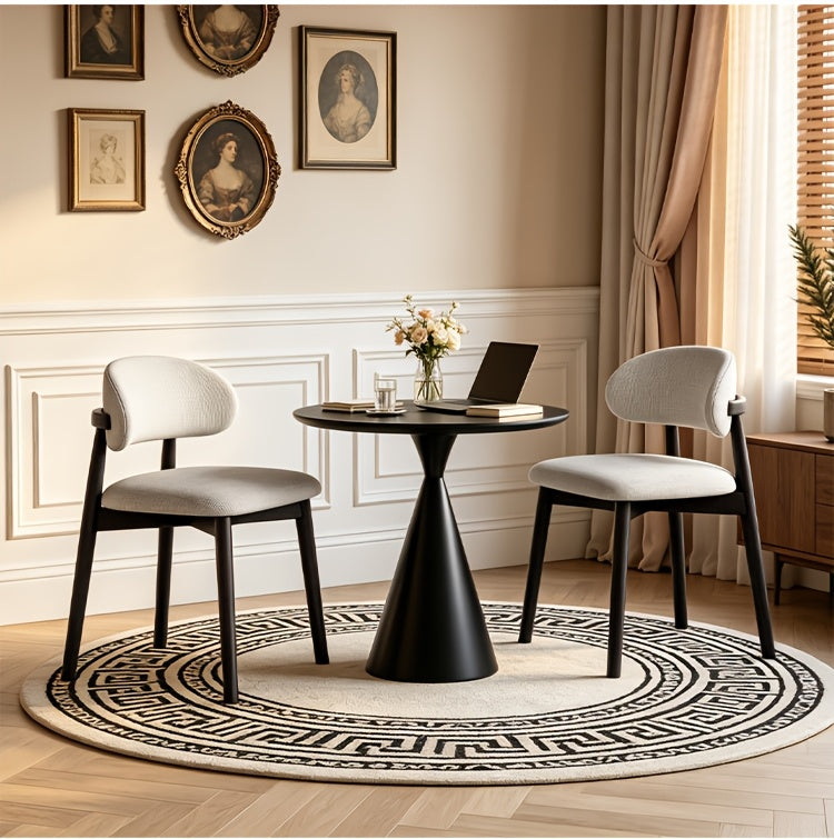 Medieval Modern Style Dining Chair Set (2pcs/4pcs Set) with Curved Backrest, Ergonomic Cushioned Chair Surface, Natural Wooden Legs with Adjustable Anti Slip Foot Pads, Sturdy Frame, Suitable for Kitchens, Restaurants, Cafes, And Dining Rooms