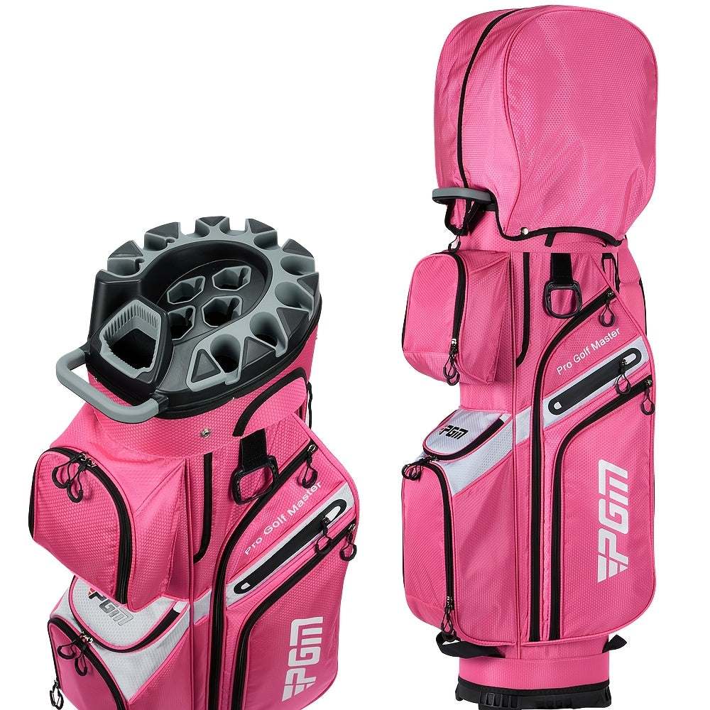 PGM Black Golf Cart Bag, 14 Way Silent Top Divider Premium Golf Bag with Ergonomic Handles & Rain Crove