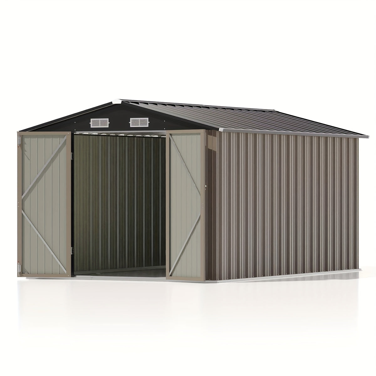 GUNJI 6X3.5 FT And 8X10 FT And 8X12 FT Outdoor Storage Shed, Large Metal Garden Shed with Lockable Waterproof Door, Garbage Cans, Pool Supplies, Tool Sheds for Backyard Garden Patio Lawn