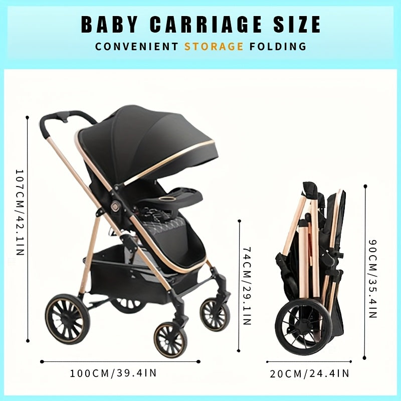 Lightweight Travel Baby Stroller - Quick Folding Design, Adjustable Backrest, Durable Fabric, Compact And Easy to Transport.