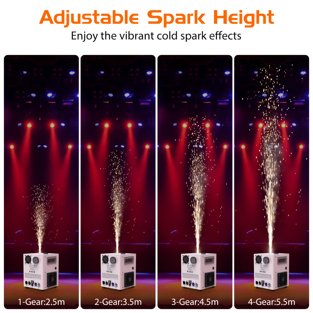 800W Top Spraying Electronic Flower Spraying Machine Stage Equipment Special Effect Machine Smart DMX Control Showing Machine For Wedding Musical Show Opening/Ending Ceremony Cold Spark Machine