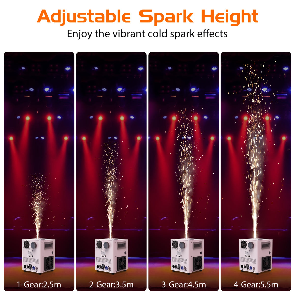 800W Top Spraying Electronic Flower Spraying Machine Stage Equipment Special Effect Machine Smart DMX Control Showing Machine For Wedding Musical Show Opening/Ending Ceremony Cold Spark Machine