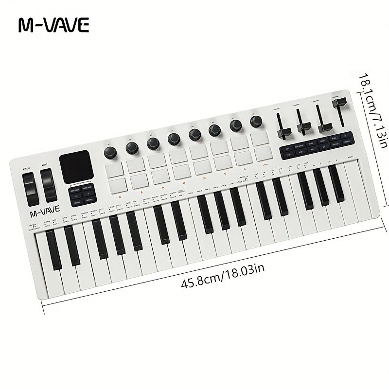 M-VAVE SMK37PRO Professional MIDI Keyboard with 37 Keys, Wireless for Music Composition And Synthesis