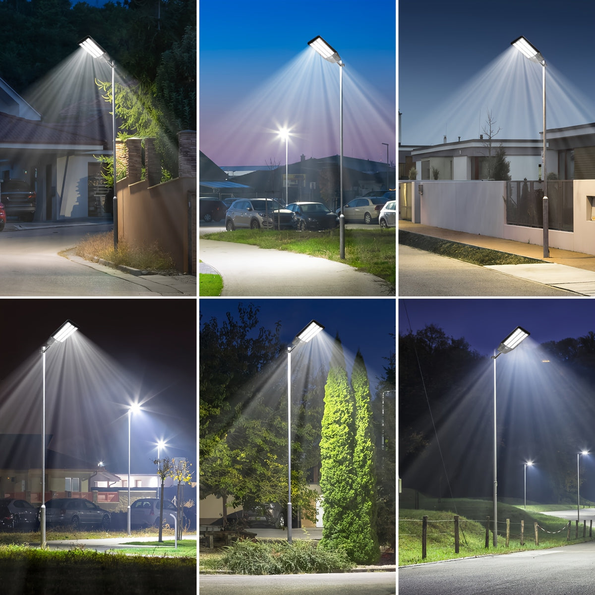 Solar Street Lights for Commercial Parking Lots with Dusk-to-Dawn Operation and Remote Control