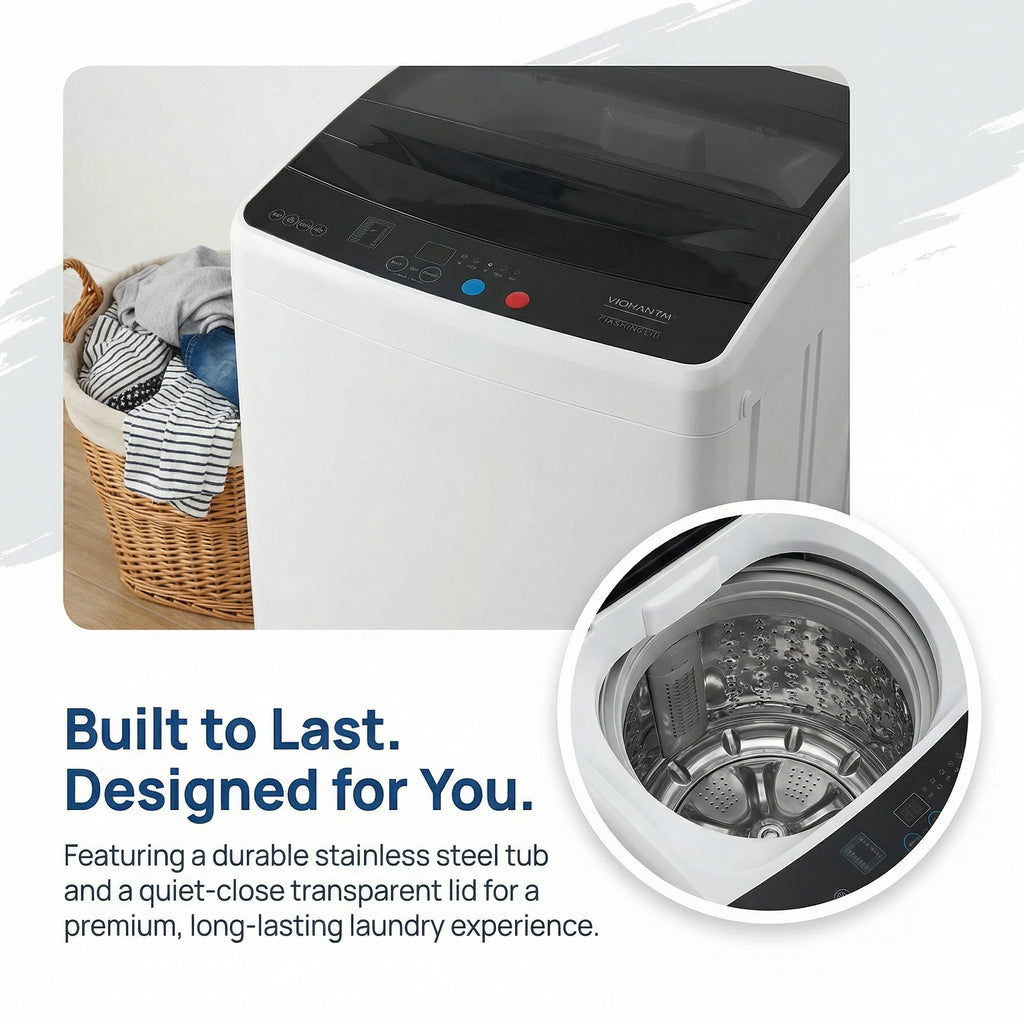 15.6/17.6/25/30lbs Full Automatic Portable Washing Machine - Compact Design with Drain Pump, 10 Programs, 8 Water Levels, LED Display & 24H Delay Start, Ideal for Apartment, RV & Camping