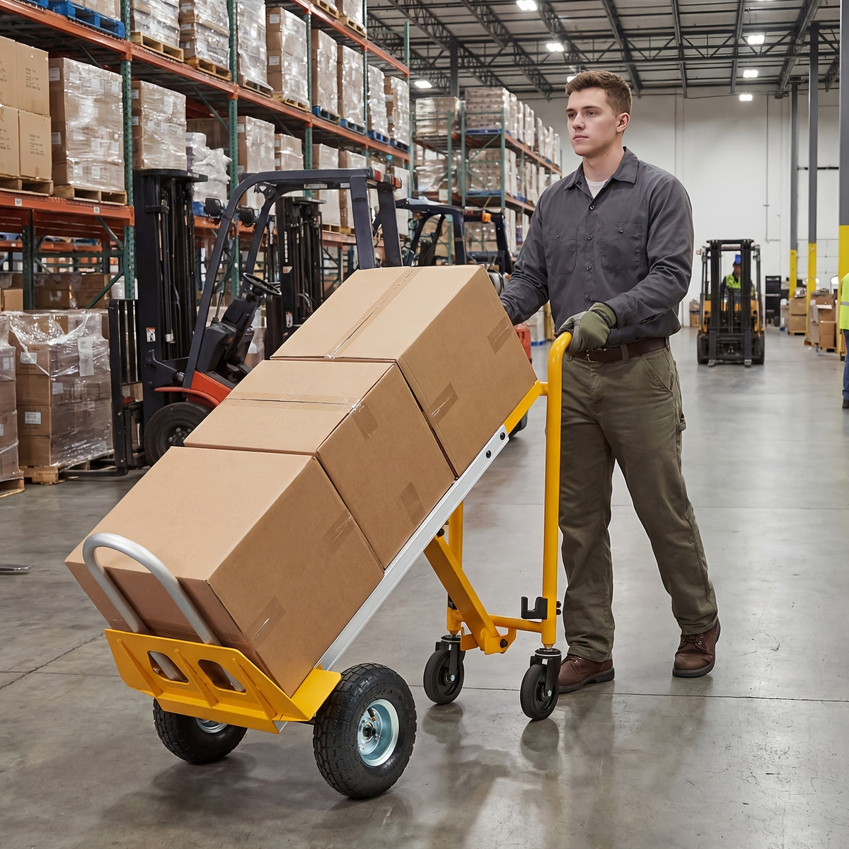 [Heavy Duty Folding Truck] Danrelax 4-In-1 Heavy Duty Folding Hand Truck 1000 Lbs Capacity, Convertible Cart And Platform Dolly, Lightweight Heavy Duty Moving Truck for Warehouse, Garage, Travel, Delivery