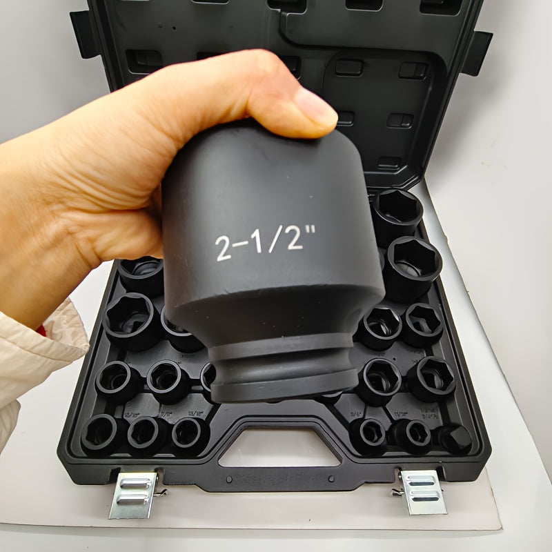 SAE Impact Socket Set, 31-Piece 3/4-Inch Drive Kit for Truck and Industrial Equipment Maintenance