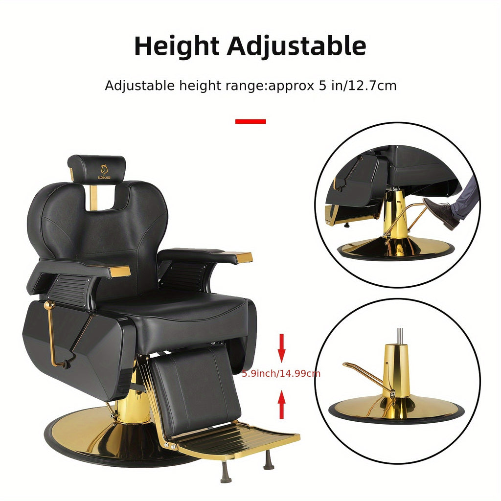 [Hydraulic Recline Chair] Salon Chair Barber Chair Hydraulic Recline Barber Chairs Hair Chair for Barbershop Hair Salon Equipment Styling Chair with Heavy Duty Hydraulic Pump