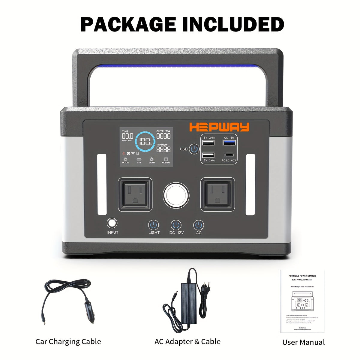 2400W Peak Solar Generator, Portable Power Station 700W 577Wh Backup Battery Pure Sine Wave with 120V AC Output Car Outlets PD 60W QC3.0, Refrigerator Mode Power Supply Bank for Camping, RVs, Blackout, CPAP, Black Friday, Thanksgiving, Christmas