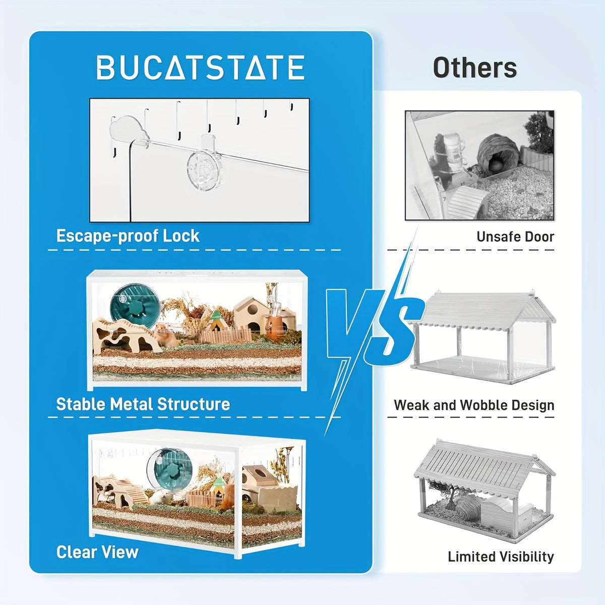 [Metal Hamster Cage] Bucatstate Metal Hamster Cage 2.0 (Free 20L Paper Bedding: Random Color) - Small Animal Habitat Large Stackable With Top Access Easy Assembly 39.3L X 19.7W X 20.6H Inches Dwarf Syrian Hamster Tank For Gerbil Mouse