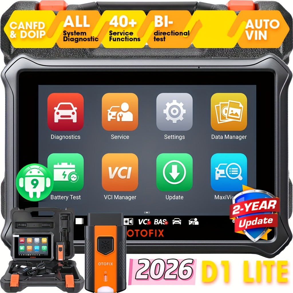 OTOFIX D1 Lite 2024 Bidirectional Scan Tool, Wireless OBD2 Scanner Diagnostic Tool, 2 Years Free Update, 38+ Services, CANFD & DoIP Protocols, All System Diagnoses, ABS Bleeding, Auto VIN