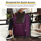 5pcs Soft Luggage Collection Including a Duffel, a 20-Inch Carry-On, And 24 & 28-Inch Expandable Rolling Suitcases, Featuring Rotating Wheels, Lightweight Design, Tsa-Approved Lock, in Purple Color