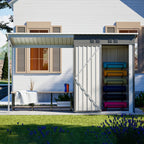 Outdoor Shed + Pergola Combo | Waterproof | Lockable | Air Vents | Store Tools/Grill/Bike