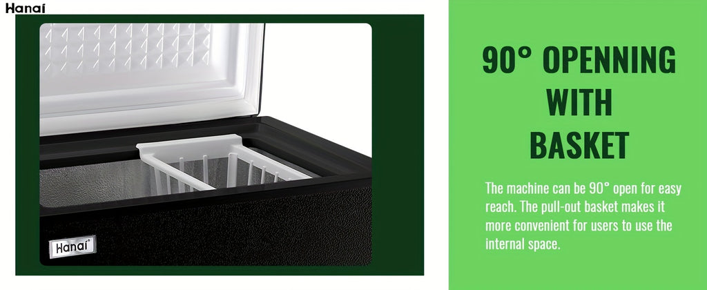 [Small Deep Freezer] WANAI Chest Freezer Small Deep Freezer 3.8 Cu.Ft Freestanding Top Door Freezer Adjustable 7 Thermostats And Removable Basket Open Garage Basement Apartment Kitchen Business