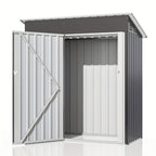 5x3-12x14ft Outdoor Storage Shed, Metal Garden Shed with Updated Frame Structure, Tool Sheds for Backyard Garden Patio Lawn, Black Or White