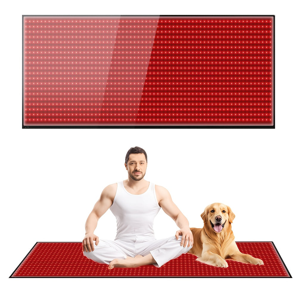 71'' X 31.5'' LED 1280pcs 660Nm Red Light Mat 850Nm Near Infrared Light Devices 3 Modes And 9 Timers, Extra Large Red Light Pad Blanket for Full Body