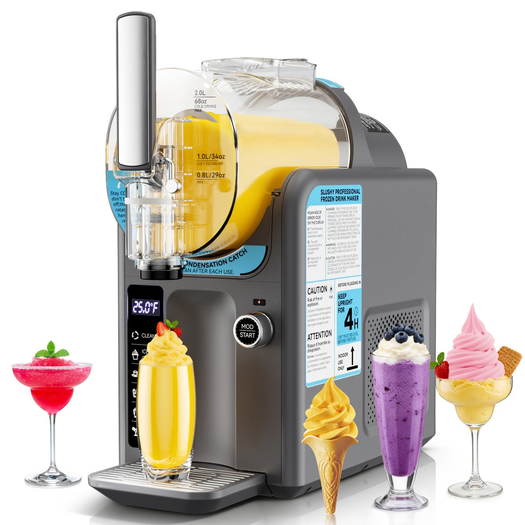 2in 1 Ice Cream Maker Slushie Machine for Home - 88oz Slushy Machine Maker No Ice Needed Self Cleaning, Frozen Drink Machine, 5 Preset for Soft Ice Cream, Slushies, Margarita, Frappes, Milkshakes