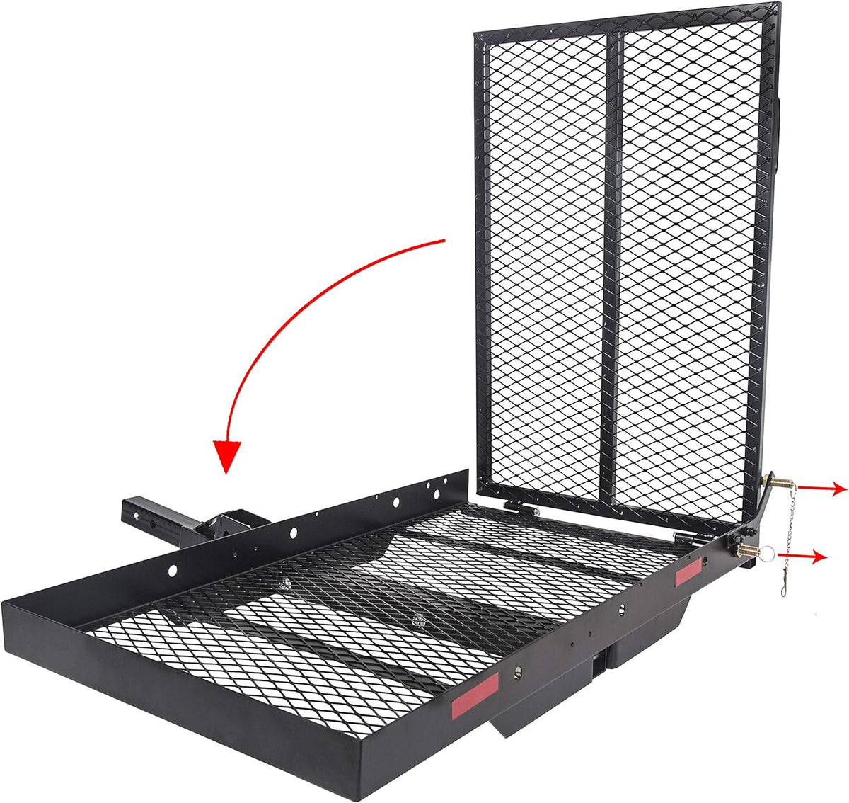 Hitch Cargo Carrier with Ramp Foldable Hitch Mount Wheelchair Carrier Mobility Scooter Ramp 500 Lbs Weight Capacity (halloween & accessories)