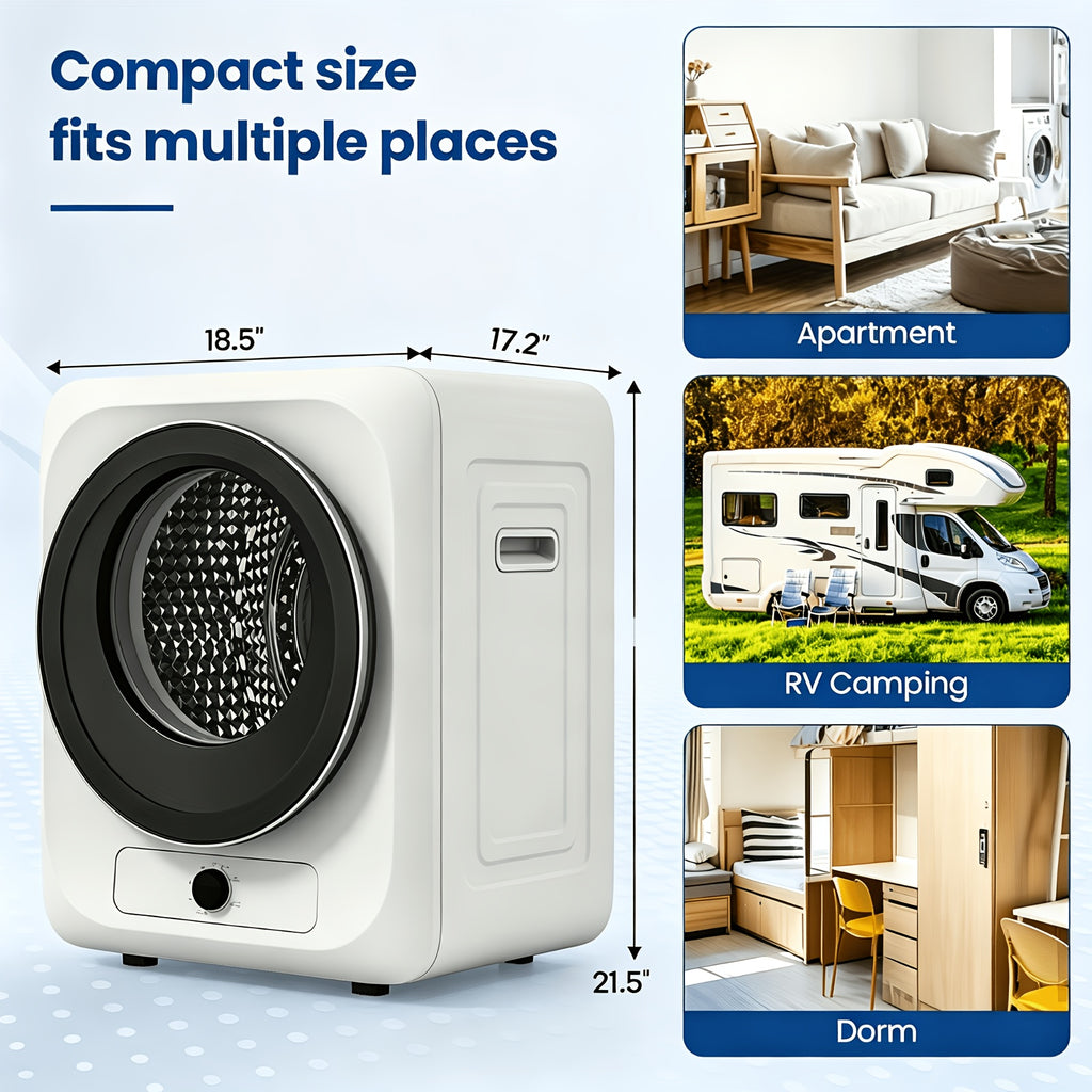 [Portable Electric Dryer] 11Lbs Portable Clothes Dryer, Electric Compact Laundry Dryer With Stainless Steel Tub, 5 Drying Modes, 1.6 Cu.Ft Front Load Portable Dryer Machine For Apartments, Dorms, RVs