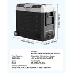 Car Refrigerator by VEVOR, 58 QT Dual-Zone Electric Cooler for RV Travel and Camping Trips